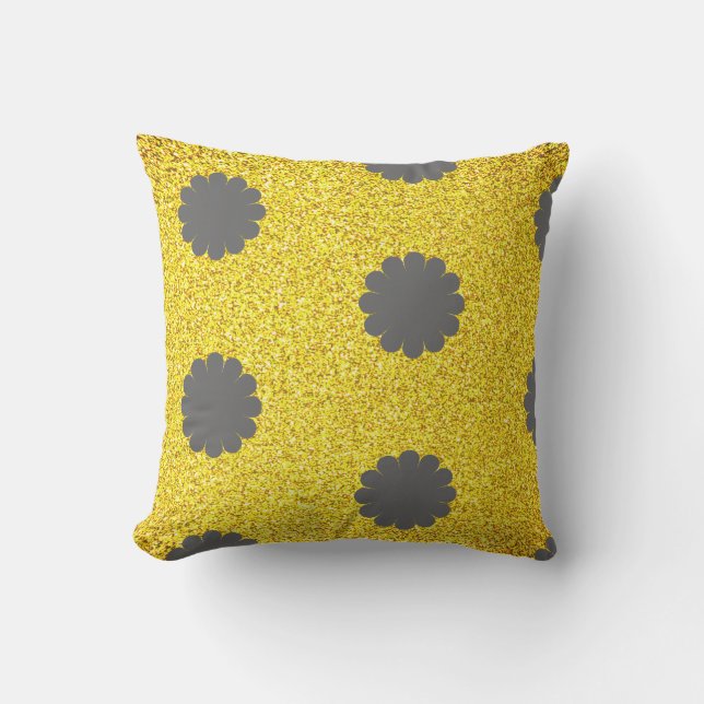 Coussin Parties scintillant jaune Gris doré Gris doré Moti (Recto)