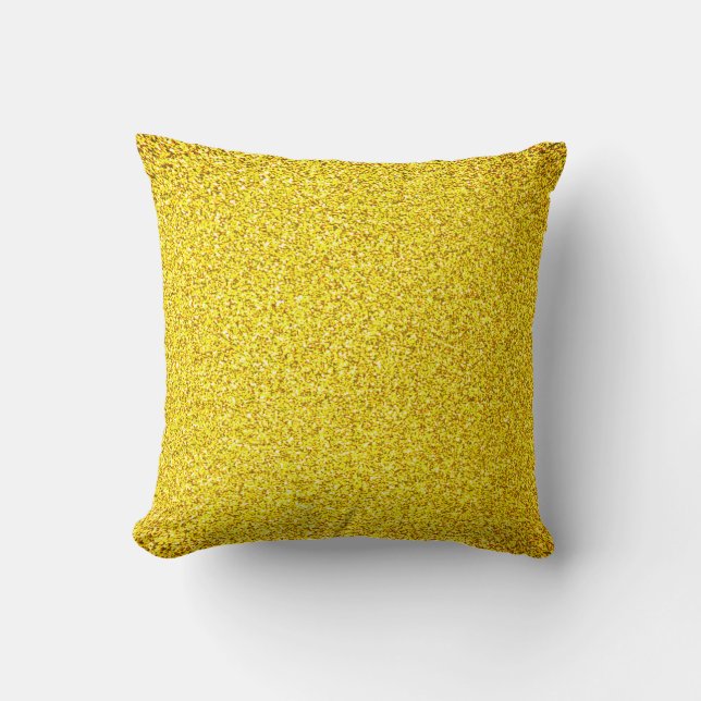 Coussin Parties scintillant Jaune Or Étincelle Motif Glam  (Recto)