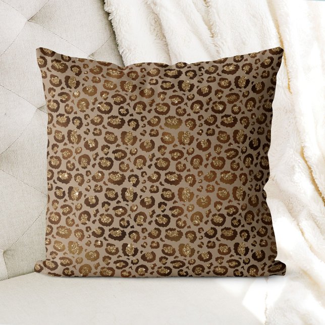 Coussin Parties scintillant Leopard Gold (Créateur téléchargé)