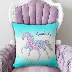 Coussin Parties scintillant magique Whimsical Unicorn