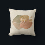 Coussin Parties scintillant moderne formes Abstraites Mono<br><div class="desc">Le design présente des formes abstraites en or rose,  en terre cuite,  et brouiller avec un trait de fausse parties scintillant,  et un script fantaisiste customiser facilement avec des initiales monogrammes de choix. Excellente idée cadeau pour vous et les autres.</div>