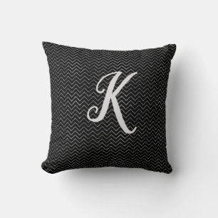 Coussin Parties scintillant Monogram Black et Silver Chevr
