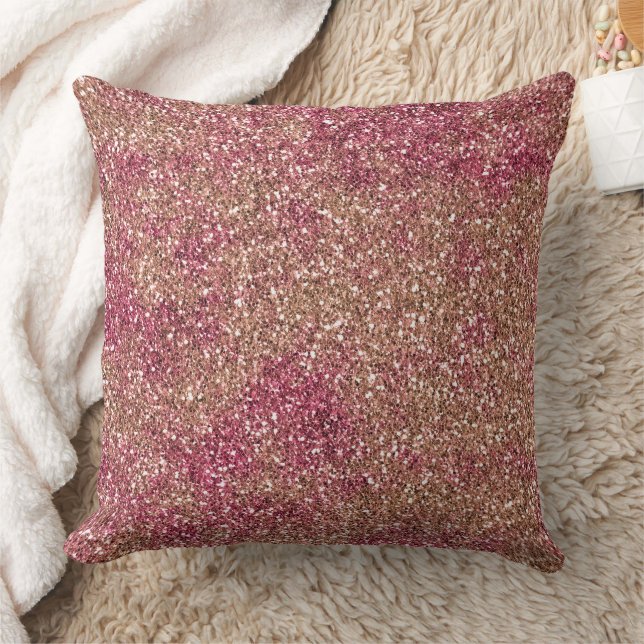 Coussin Parties scintillant Ombre de bronze rose (Couverture)