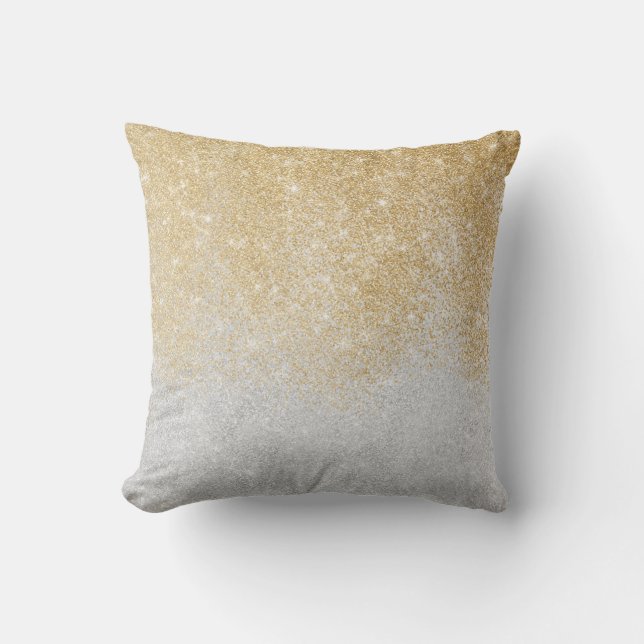Coussin Parties scintillant or et argent Ombre design de l (Recto)