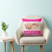 Coussin Parties scintillant photo rose nouveau-né bébé (Chaise)