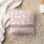 Coussin Parties scintillant rose En vichy lapins patinés (Couverture)