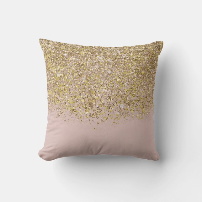 Coussin Parties scintillant rose et or Moderne tendance Gl (Recto)