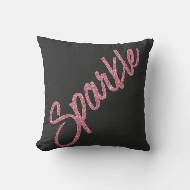 Coussin Parties scintillant rose étincelante Typographie d (Recto)