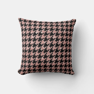 Coussin Parties scintillant rose noir Houndstooth