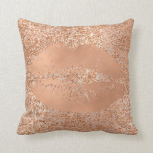 Coussin Parties scintillant Rose Rose Or Blush Lèvres en c
