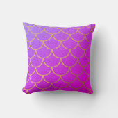 Coussin Parties scintillant rose violet de sirène or (Recto)