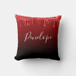 Coussin Parties scintillant rouge    MonogrammeJeter Couss