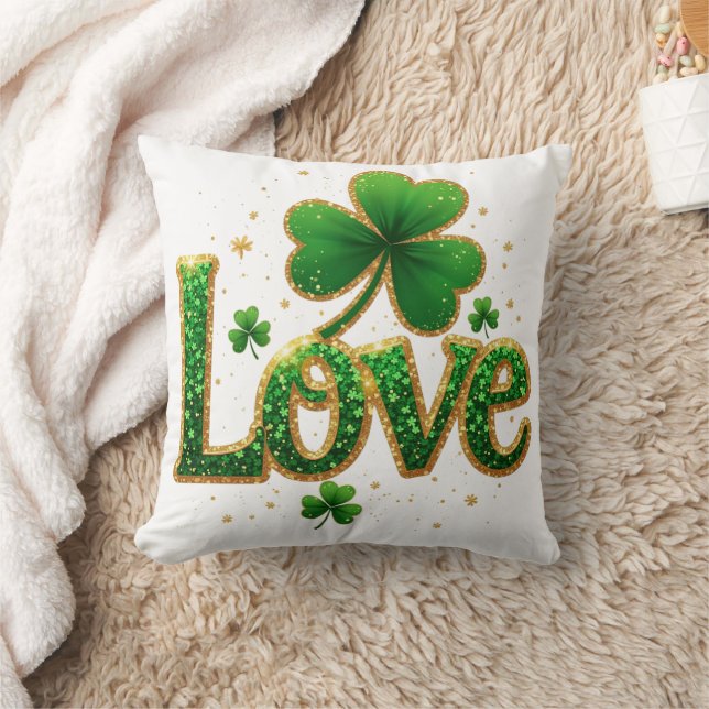 Coussin Parties scintillant St. Patrick's Day Design (Couverture)