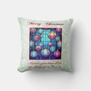 Coussin Parties scintillant verte de Noël Bauble en verre