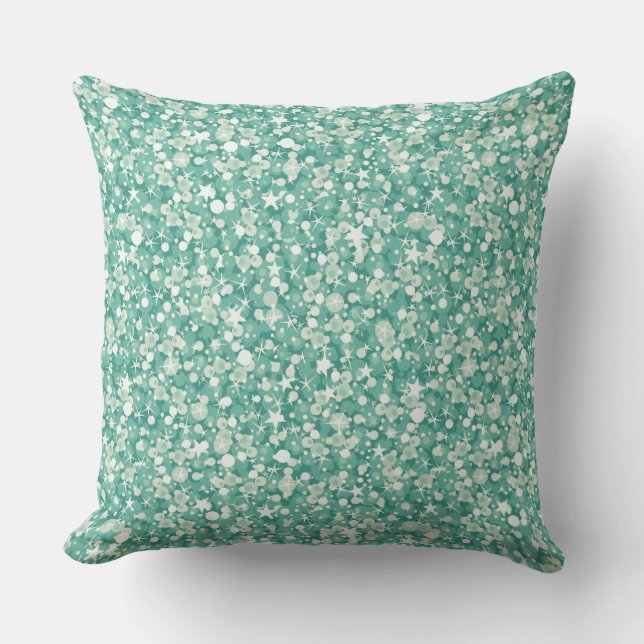 Coussin Parties scintillant Verte Et Blanche Moderne (Recto)