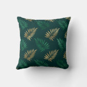 Coussin Parties scintillant verte et or sur Feuilles tropi (Verso)