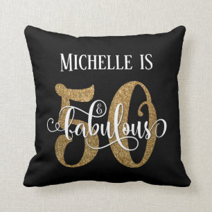 Coussin Parties scintillantes 50 d'or et anniversaire