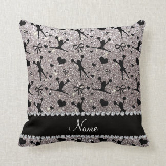 Coussin Parties scintillantes argentées nommées faites sur