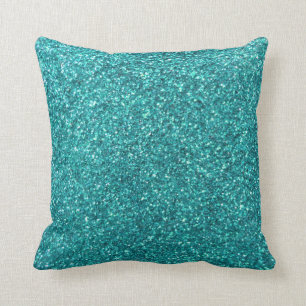 Coussin Parties scintillantes de turquoise