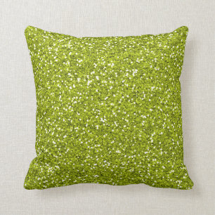 Coussin Parties scintillantes élégantes de vert de chaux
