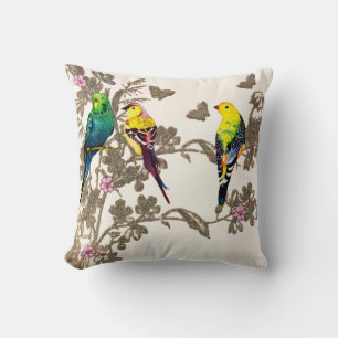 Coussin Parties scintillantes florales d'argent