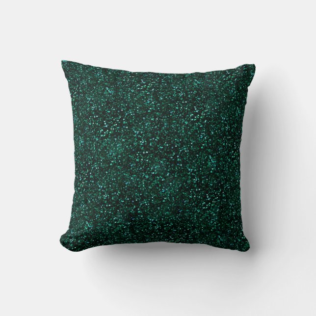 Coussin Parties scintillantes foncées de vert bleu de (Recto)