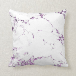 Coussin Parties scintillantes grises de marbre blanc