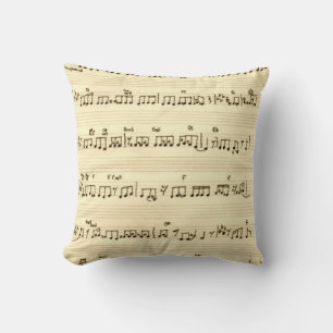Coussin Partition manuscrite Chanson de musique ivoire