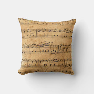 Coussin Partition musicale Musique Tan noir