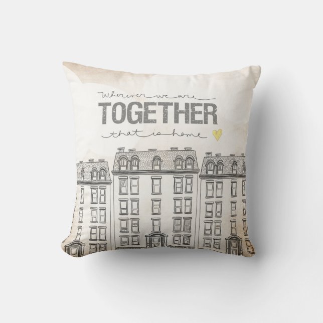 Coussin Partout où nous sommes ensemble édition (Recto)