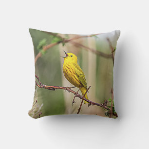 Coussin Paruline jaune chante