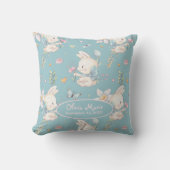 Coussin Parure de chambre bébé personnalisée avec lapin et (Recto)