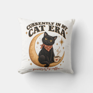 Coussin Pas aujourd'hui Humain Chat noir grincheux Café