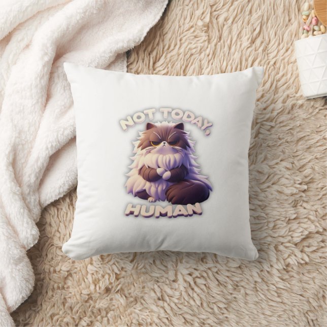 Coussin Pas aujourd'hui Humain Drôle Grumpy Chat Jeu Oreil (Couverture)