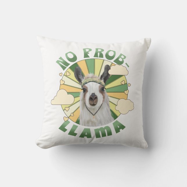 Coussin Pas de lama de Prob Boho Llama (Recto)