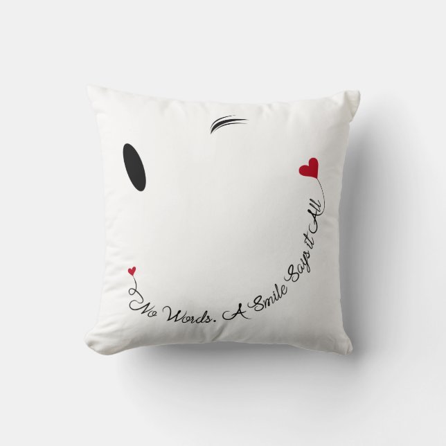 Coussin Pas De Mots, Des Sourires Dit Tout (Recto)