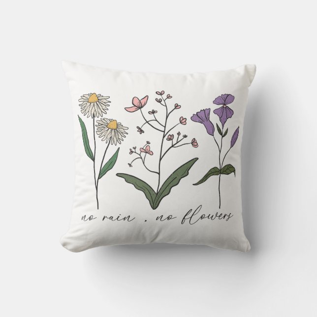 Coussin Pas de pluie Pas de fleurs (Recto)