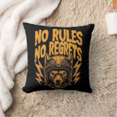 Coussin Pas de règlement Pas de Regrets - Wolf Biker Graph (Couverture)