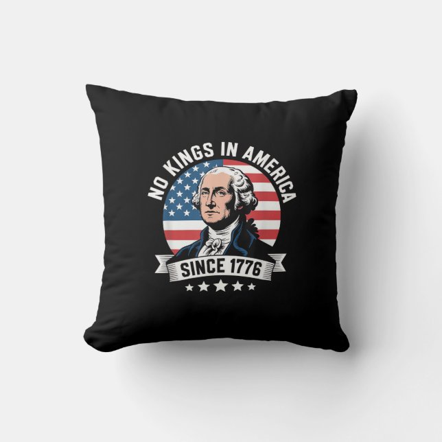 Coussin Pas de rois en Amérique depuis 1776, ambiance libe (Recto)