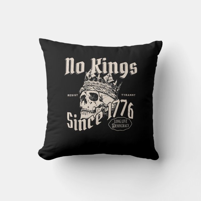 Coussin Pas de rois en Amérique depuis 1776 Esprit de libe (Recto)