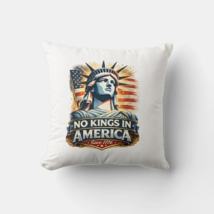 Coussin Pas de rois en Amérique – Depuis 1776 Statue de