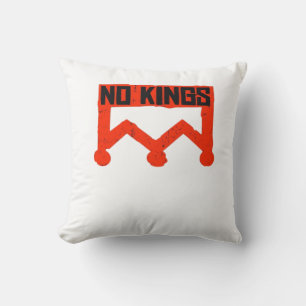 Coussin Pas de rois Protestation Graphique Couronne Grunge