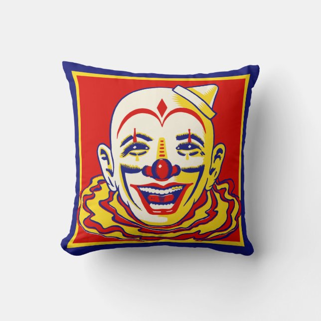 Coussin Pas du tout effrayant clown de cirque (Recto)