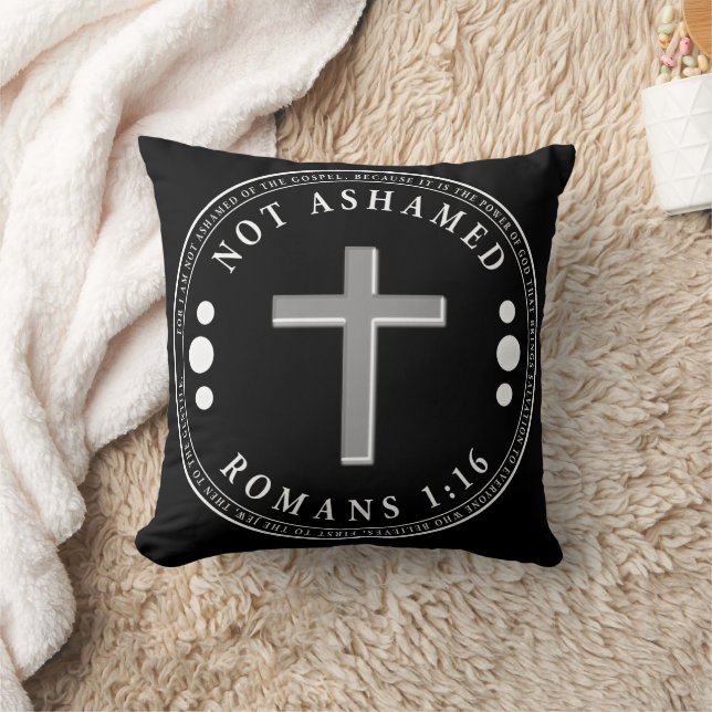 Coussin Pas honteux de l'Evangile Verse chrétien (Couverture)