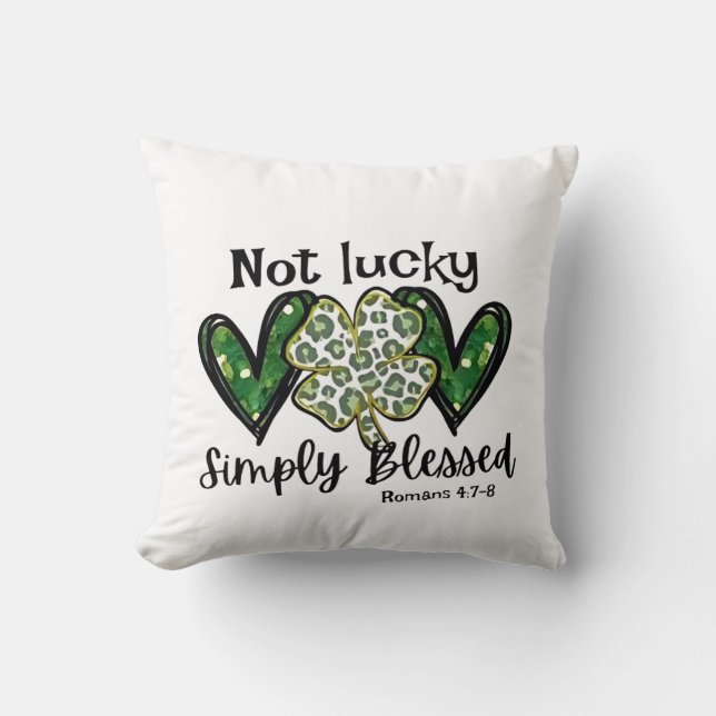 Coussin Pas Lucky, Simplement Béni Lucky Charm St Patrick (Recto)