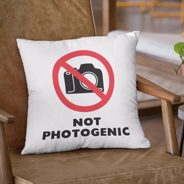 Coussin Pas Photogénique - Panneau d'interdiction de photo (Créateur téléchargé)