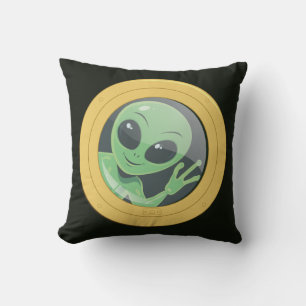 Coussin Passager Clandestin Alien Drôle qui fait signe à t