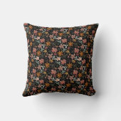 Coussin Pastel aquarelle fleur boho noir Jeu d'oreiller (Verso)