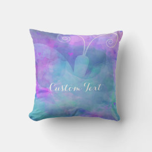 Coussin Pastel Aquarelle Papillon couleur printemps
