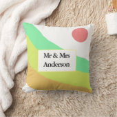 Coussin pastel boho rouge jaune vertajoutez vos initiales (Couverture)